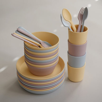 MUSHIE Dinnerware Fork and Spoon Set in Blush Pink